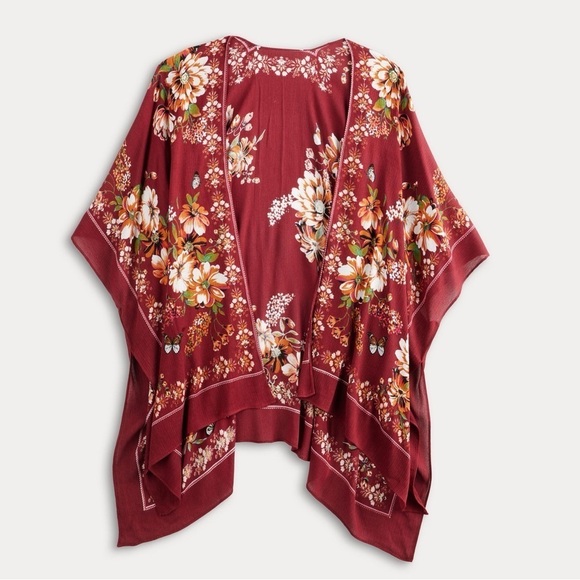 Nine West Accessories - Women's Nine West Floral Bordered Ruana